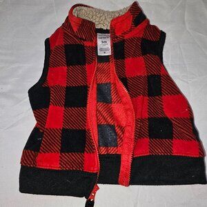Carter's plaid fleece vest 3 months